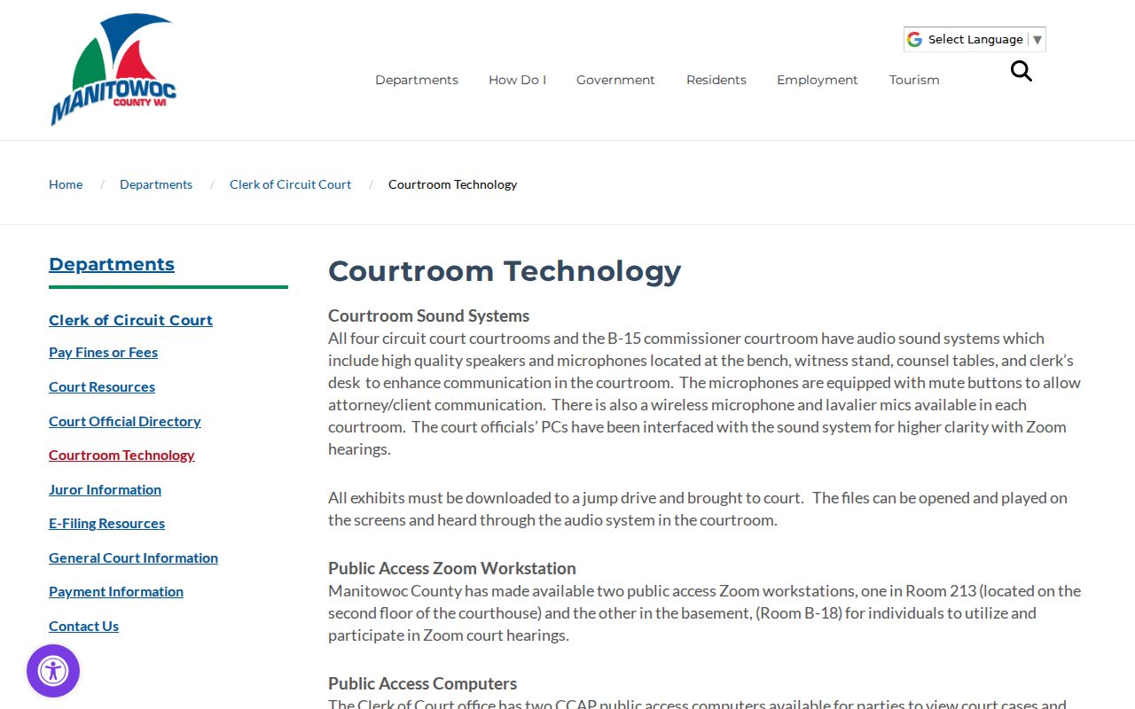 Manitowoc County court records CCAP public computer information